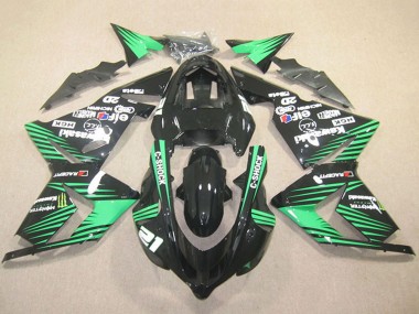 2004-2005 Kawasaki ZX10R Motorcycle Fairings - Black Green C-Shock Monster Australia