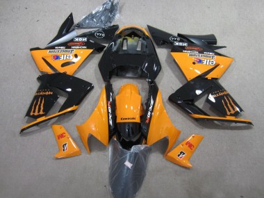 2004-2005 Kawasaki ZX10R Motorcycle Fairings - Orange Glossy Black 3M Monster Australia