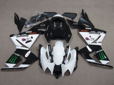 2004-2005 Kawasaki ZX10R Motorcycle Fairings - Black White Monster Australia
