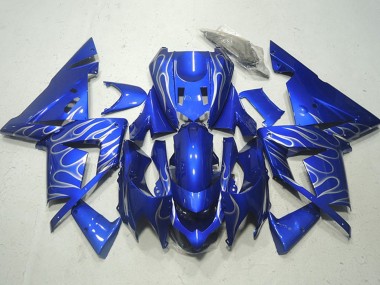 2004-2005 Kawasaki ZX10R Motorcycle Fairings - Blue White Flame Australia