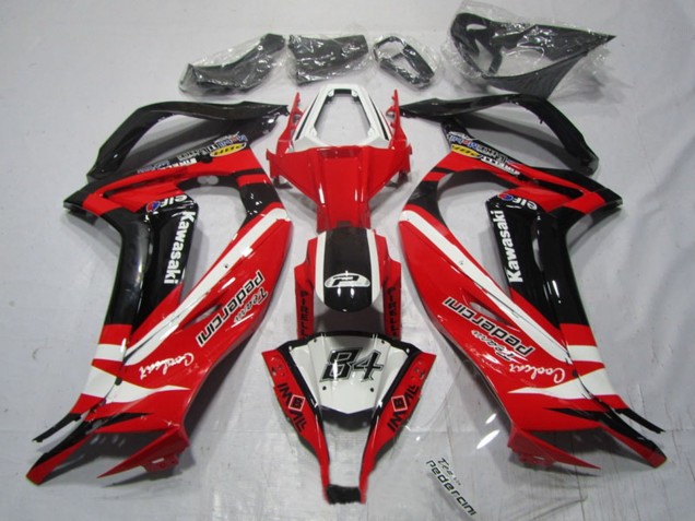 2011-2015 Kawasaki ZX10R Motorcycle Fairings - White Red Black Pedercini Australia