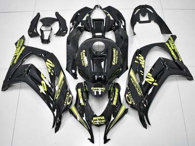 2016-2020 Kawasaki ZX10R Motorcycle Fairings - Glossy Black Yellow Motul Racing Team Motocard Australia