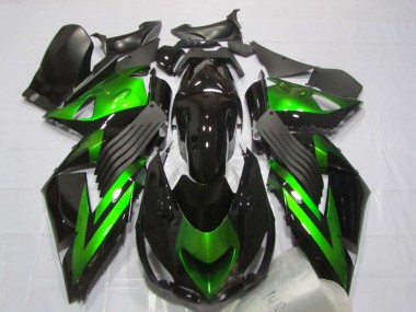 2006-2011 Kawasaki ZX14R ZZR1400 Motorcycle Fairings - Glossy Black Green Stripe Australia