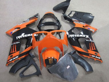 2003-2004 Kawasaki ZX6R Motorcycle Fairings - Orange Black Monster Australia