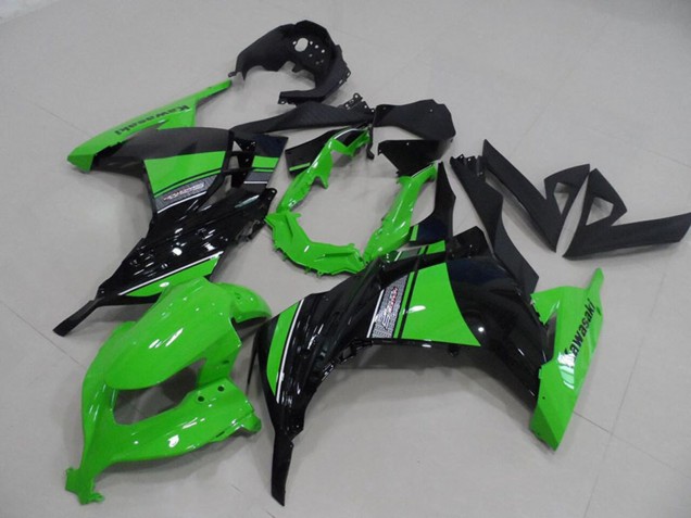 2013-2018 Kawasaki ZX300R Motorcycle Fairings - Green Glossy Black Australia