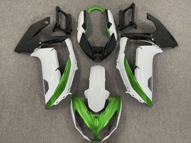 2009-2011 Kawasaki Ninja 650R Motorcycle Fairings - White Green Matte Black Australia