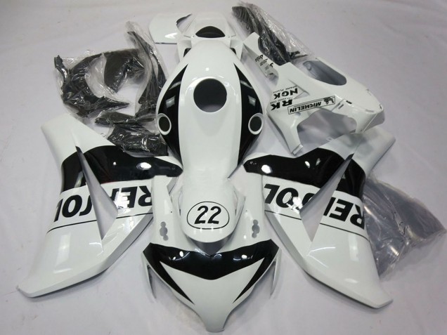 2008-2011 Honda CBR1000RR Motorcycle Fairings - White Glossy Black Repsol 22 Australia