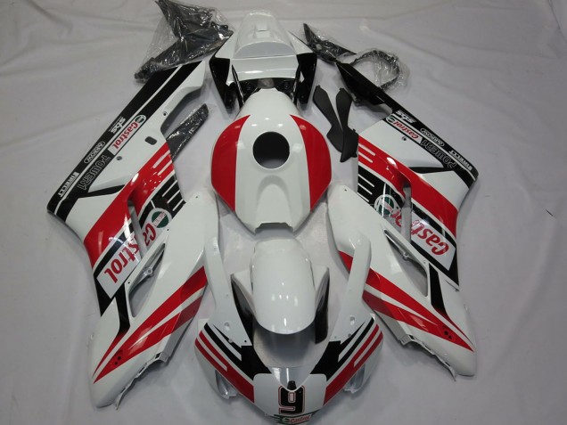 2004-2005 Honda CBR1000RR Motorcycle Fairings - White Red Glossy Black Castrol 9 Australia