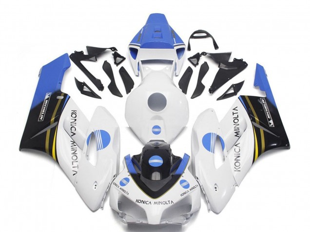 2004-2005 Honda CBR1000RR Motorcycle Fairings - White Light Blue Glossy Black Konica Minolta Australia