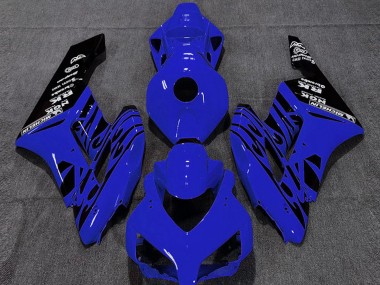2004-2005 Honda CBR1000RR Motorcycle Fairings - Blue Glossy Black Flame Australia