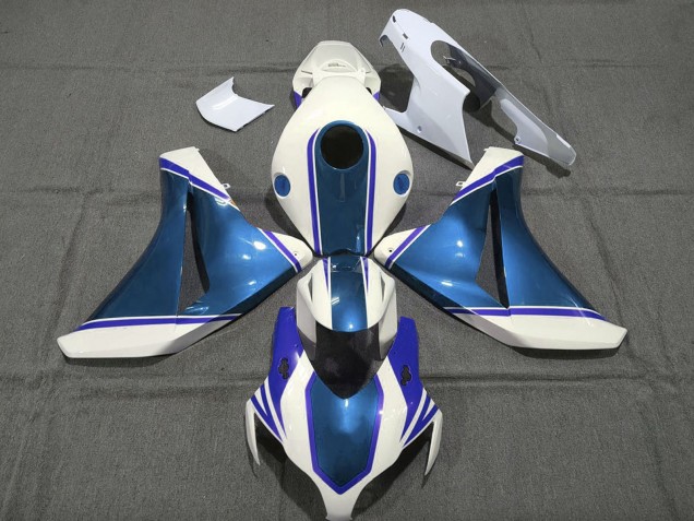 2008-2011 Honda CBR1000RR Motorcycle Fairings - White Glossy Pearl Blue Australia