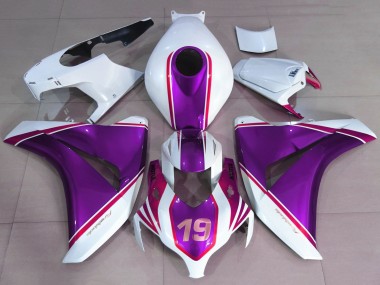 2008-2011 Honda CBR1000RR Motorcycle Fairings - White Glossy Purple Pink 19 Australia