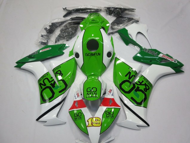 2012-2016 Honda CBR1000RR Motorcycle Fairings - White Green Red Go Fun Australia