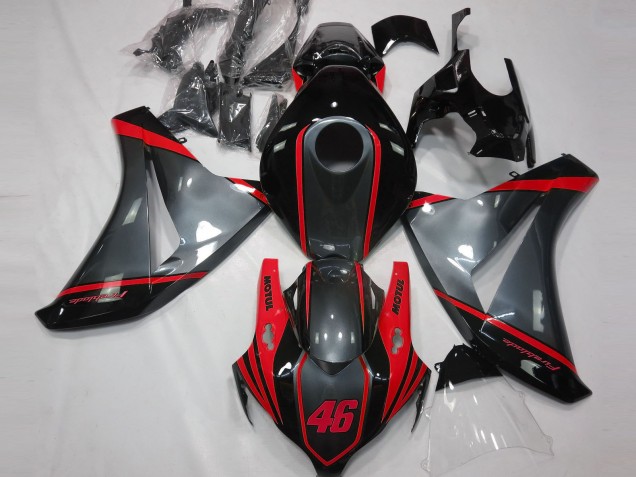2008-2011 Honda CBR1000RR Motorcycle Fairings - Grey Red Matte Black Motul 46 Australia