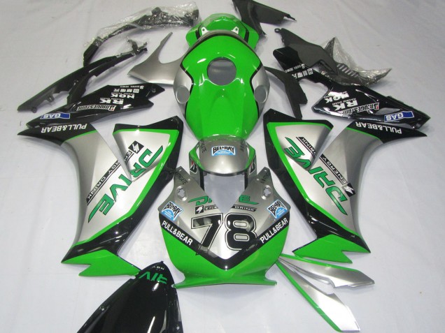 2012-2016 Honda CBR1000RR Motorcycle Fairings - Silver Green Glossy Black Australia