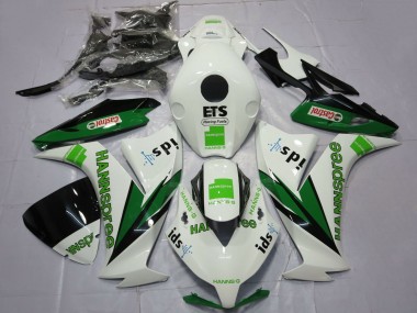 2012-2016 Honda CBR1000RR Motorcycle Fairings - White Green Glossy Black Hannspree Castrol Australia
