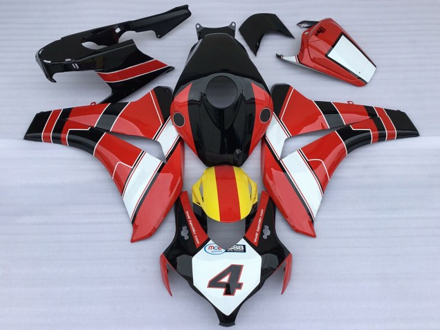 2008-2011 Honda CBR1000RR Motorcycle Fairings - Red White Yellow Glossy Black Racing Style Australia