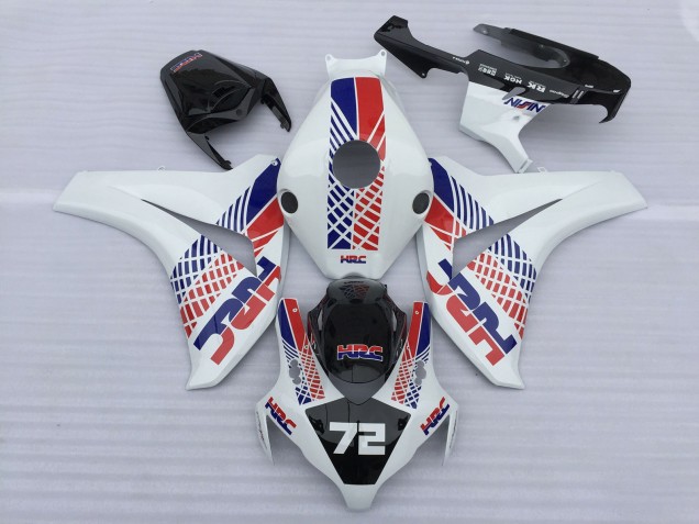 2008-2011 Honda CBR1000RR Motorcycle Fairings - White Blue Red HRC 72 Australia