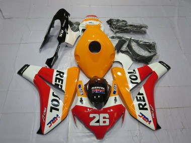 2008-2011 Honda CBR1000RR Motorcycle Fairings - Orange White Red Glossy Black Repsol 26 Australia