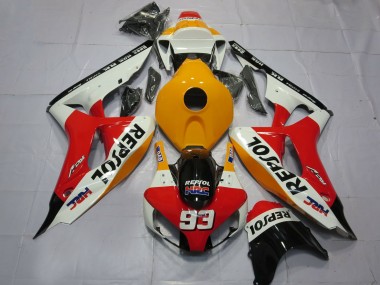 2006-2007 Honda CBR1000RR Motorcycle Fairings - Orange White Red Glossy Black Repsol HRC 93 Australia