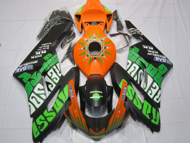 2004-2005 Honda CBR1000RR Motorcycle Fairings - Orange Green Matte Black Rossi Australia