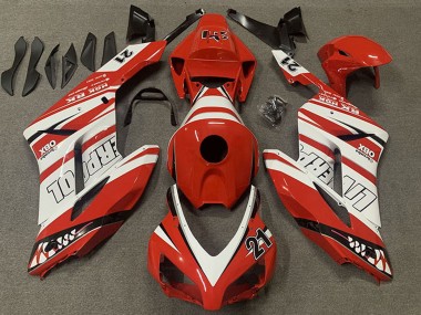 2004-2005 Honda CBR1000RR Motorcycle Fairings - White Red Liverpool 21 Australia