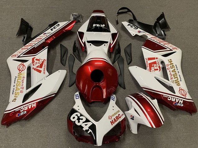 2004-2005 Honda CBR1000RR Motorcycle Fairings - White Red Musashi 634 Australia