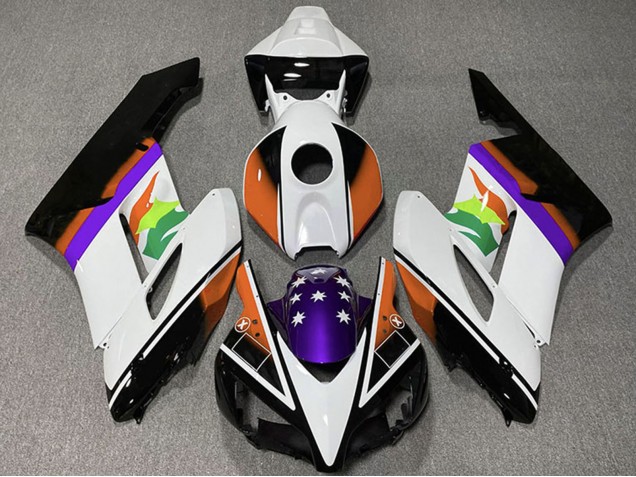 2004-2005 Honda CBR1000RR Motorcycle Fairings - White Orange Purple Glossy Black Star Australia