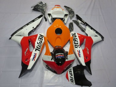 2006-2007 Honda CBR1000RR Motorcycle Fairings - Orange White Red Glossy Black Repsol HRC Australia
