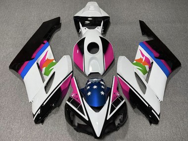 2004-2005 Honda CBR1000RR Motorcycle Fairings - White Pink Blue Glossy Black Star Australia