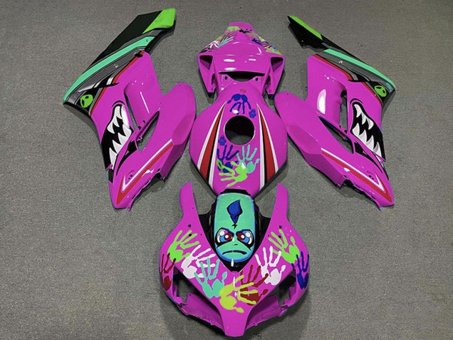 2004-2005 Honda CBR1000RR Motorcycle Fairings - Pink Green Black Shark Australia