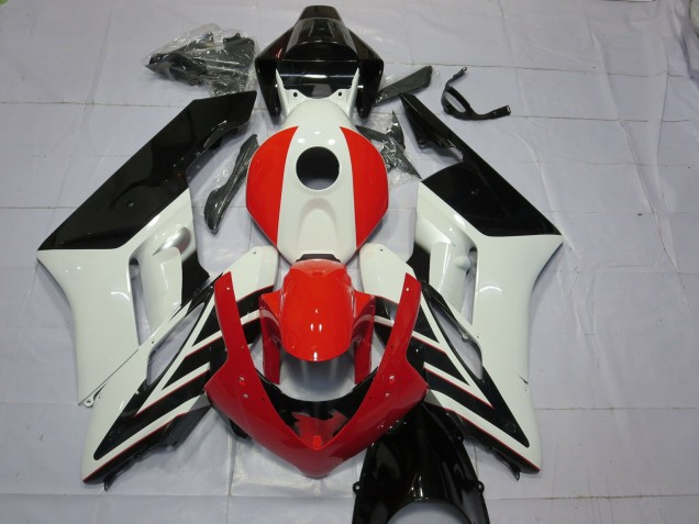 2004-2005 Honda CBR1000RR Motorcycle Fairings - White Red Glossy Black Stripe Australia