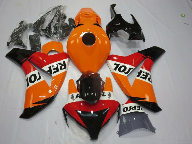 2008-2011 Honda CBR1000RR Motorcycle Fairing - Orange White Red Glossy Black Repsol Australia
