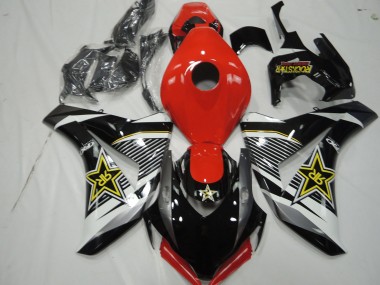 2008-2011 Honda CBR1000RR Motorcycle Fairings - White Red Glossy Black RockStar Style Australia