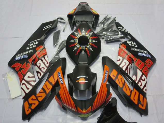 2004-2005 Honda CBR1000RR Motorcycle Fairings - Matte Black Orange Rossi Australia