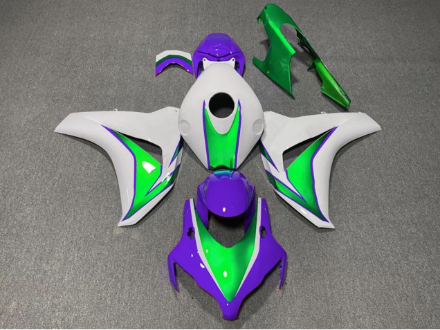 2008-2011 Honda CBR1000RR Motorcycle Fairings - White Green Purple The Joker Australia