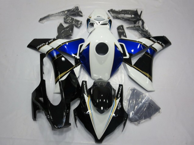 2008-2011 Honda CBR1000RR Motorcycle Fairings - White Blue Gold Glossy Black Australia