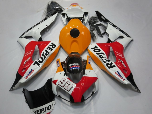 2006-2007 Honda CBR1000RR Motorcycle Fairings - Orange White Red Glossy Black Repsol 93 Australia