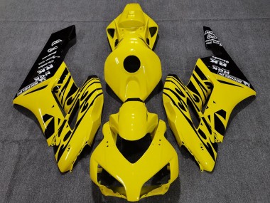 2004-2005 Honda CBR1000RR Motorcycle Fairings - Yellow Glossy Black Flame Australia