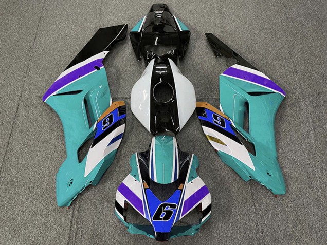 2004-2005 Honda CBR1000RR Motorcycle Fairings - White Teal Blue Purple Black 6 Australia