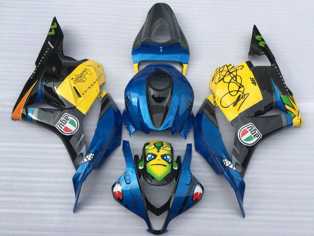 2009-2012 Honda CBR600RR Motorcycle Fairings - Blue Yellow Glossy Black Shark Australia