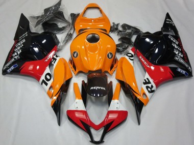 2009-2012 Honda CBR600RR Motorcycle Fairing - Orange White Red Glossy Black Repsol Australia