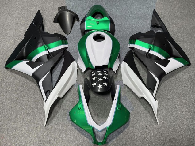 2009-2012 Honda CBR600RR Motorcycle Fairings - White Green Matte Black Star Australia