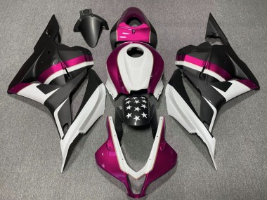 2009-2012 Honda CBR600RR Motorcycle Fairings - White Pink Matte Black Star Australia