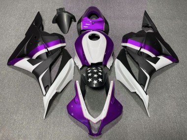 2009-2012 Honda CBR600RR Motorcycle Fairings - White Purple Matte Black Star Australia