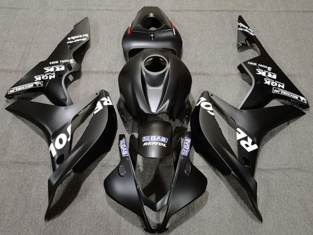2007-2008 Honda CBR600RR Motorcycle Fairings - Matte Black White Repsol Australia