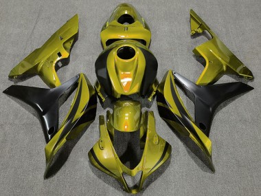 2007-2008 Honda CBR600RR Motorcycle Fairings - Gold Matte Black OEM Style Australia