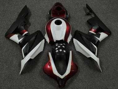 2009-2012 Honda CBR600RR Motorcycle Fairings - White Red Matte Black Star Australia