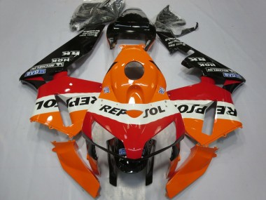 2005-2006 Honda CBR600RR Motorcycle Fairings - Orange White Red Glossy Black Repsol Australia