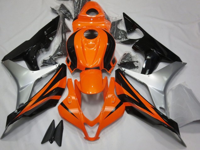 2007-2008 Honda CBR600RR Motorcycle Fairings - Silver Orange Glossy Black OEM Style Australia